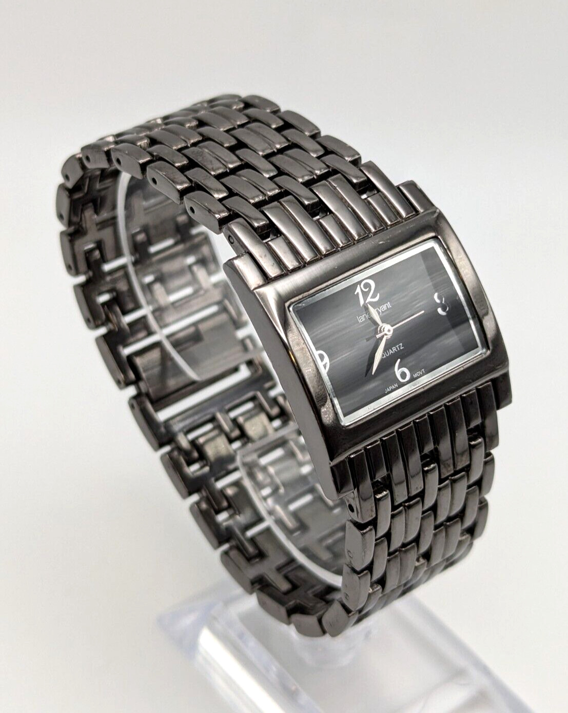 Lane Bryant Ladies Bracelet Watch Wide Band Gray Tone 7 3/4″ New Battery VGC