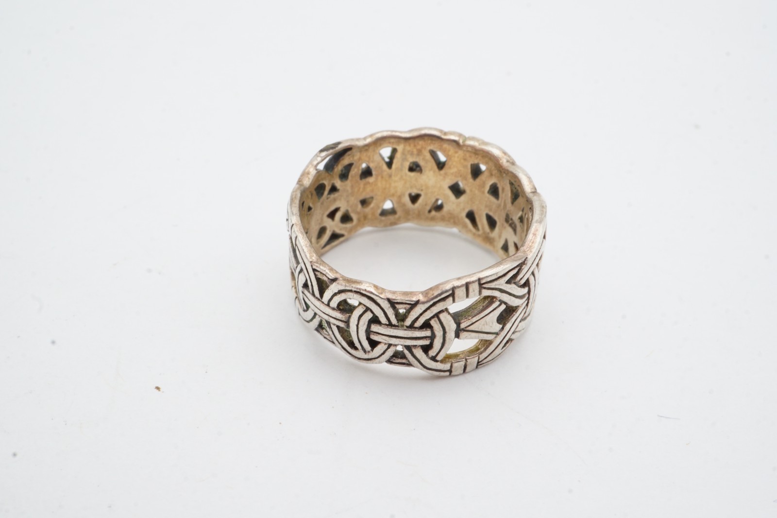 Vintage Peter Stone PSCL Sterling Silver 925 Celtic Ring Size 7.75
