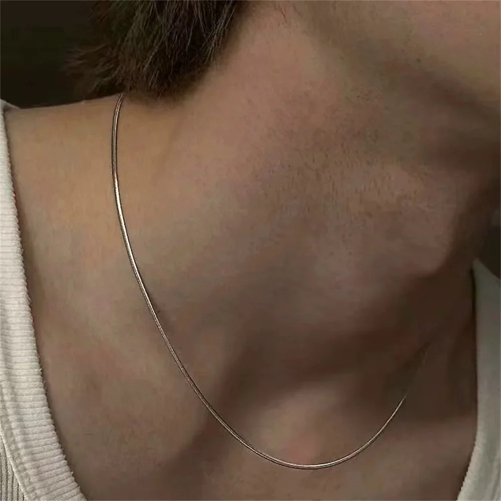 1/2MM Snake Chain Necklace 925 Sterling Silver 16-30 Inches Hip Hop Punk Jewelry