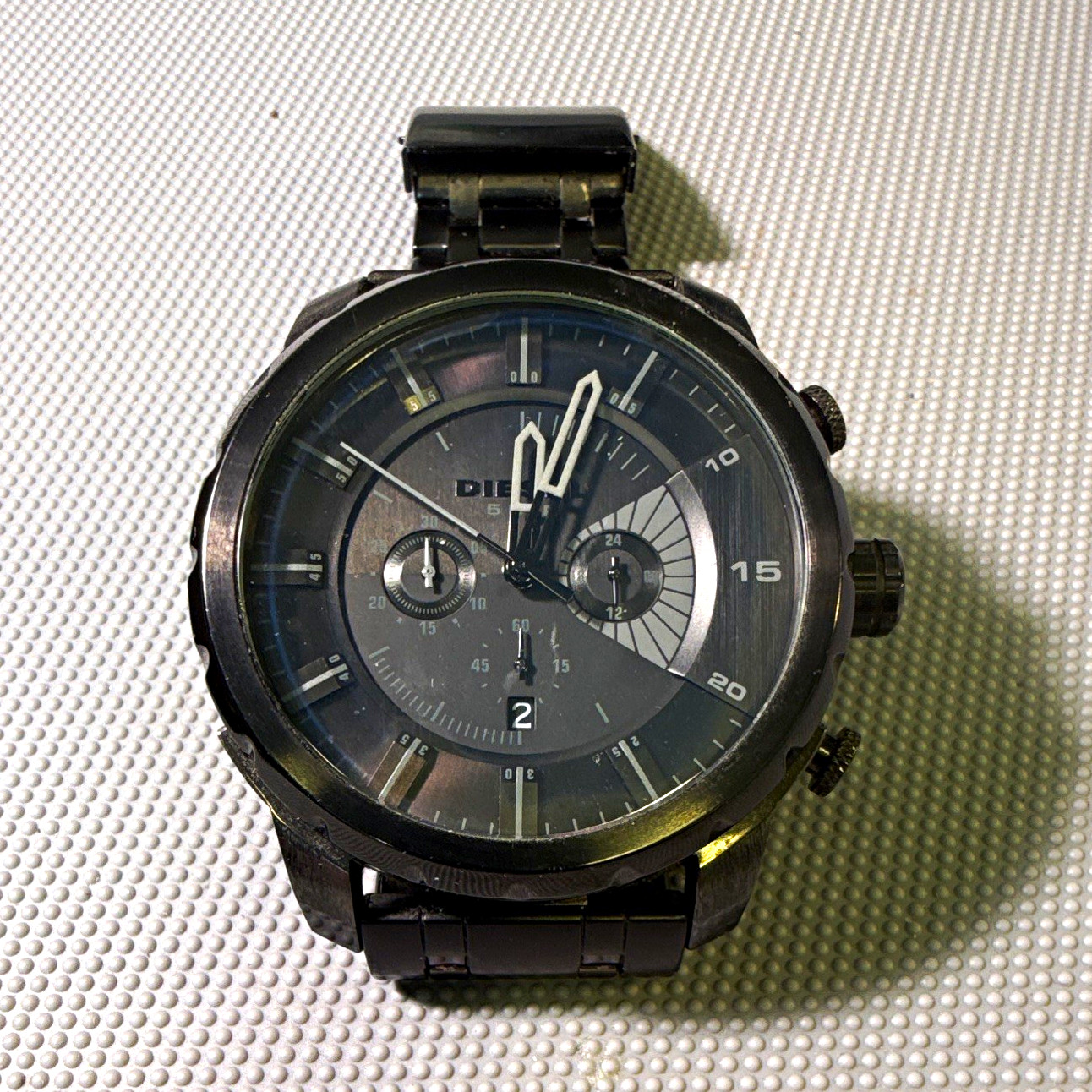 Diesel Men’s Quartz Chronograph Date 52mm+ Black Stainless Bracelet 5 BAR