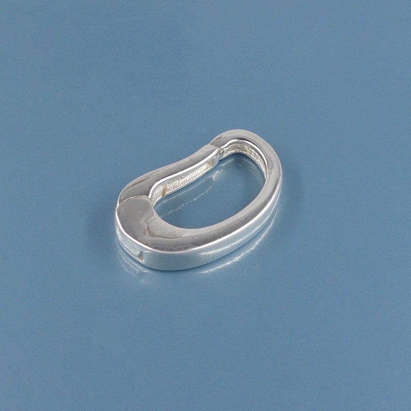 Sterling Silver Bean-Shaped Openable Link Clasp Connector / Shortener #44109