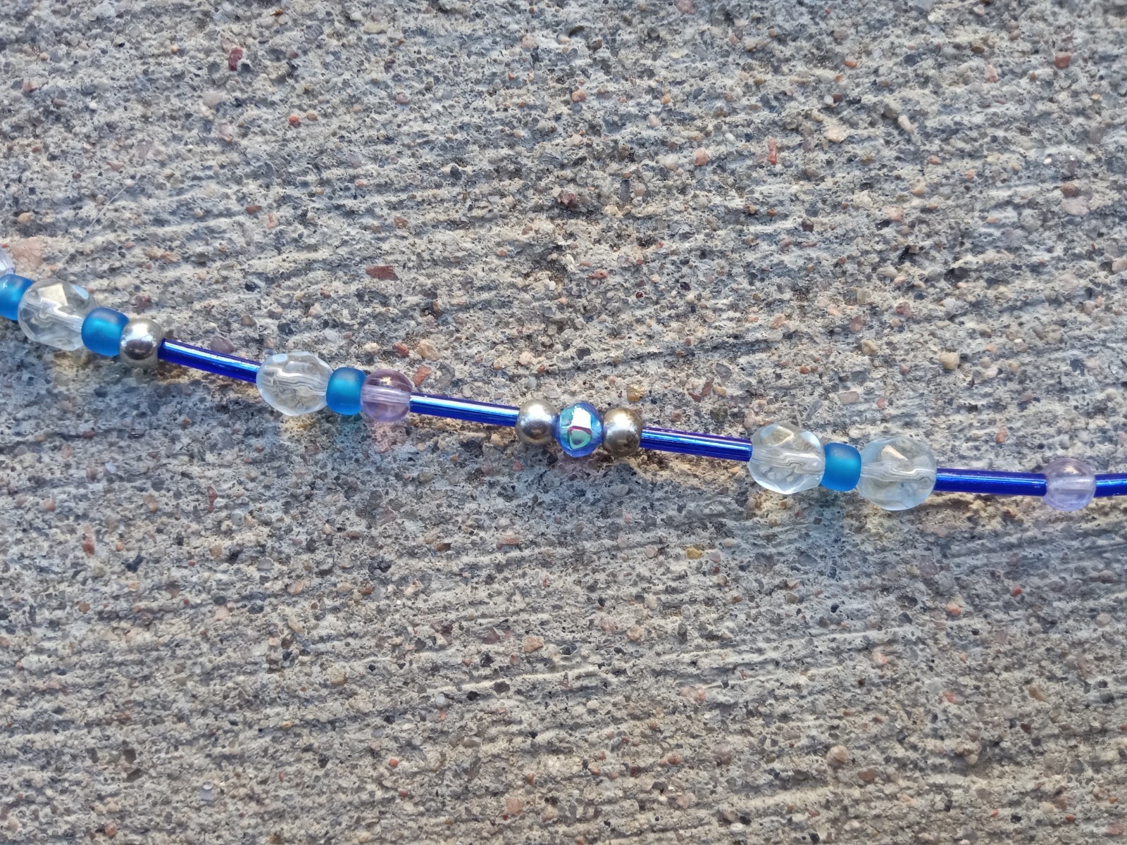 Blue Crystal Beaded Necklace