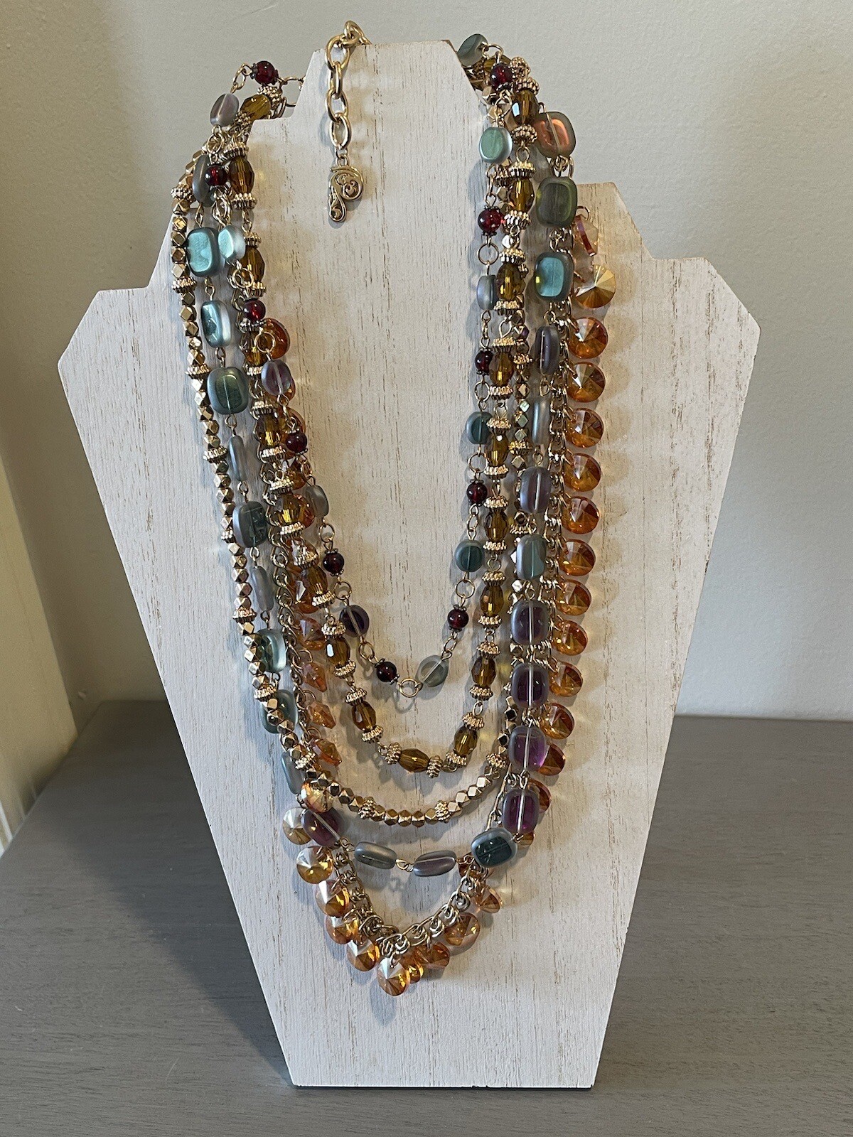 Passiana 5 Layer Necklace In Multi Color Stone Beads New Without Tag