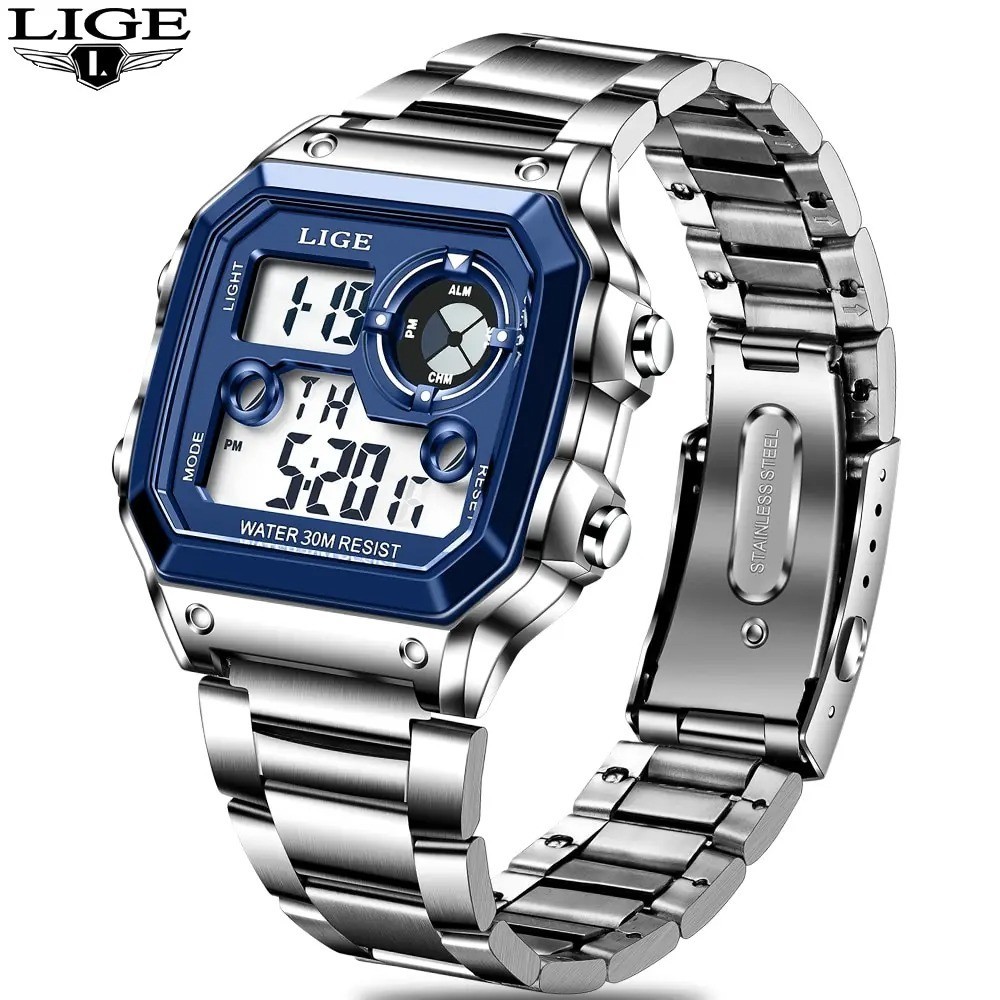 LIGE 2023 NEW Luxury Brand Men Watch Military Digital Watches Sport Wristwatch M