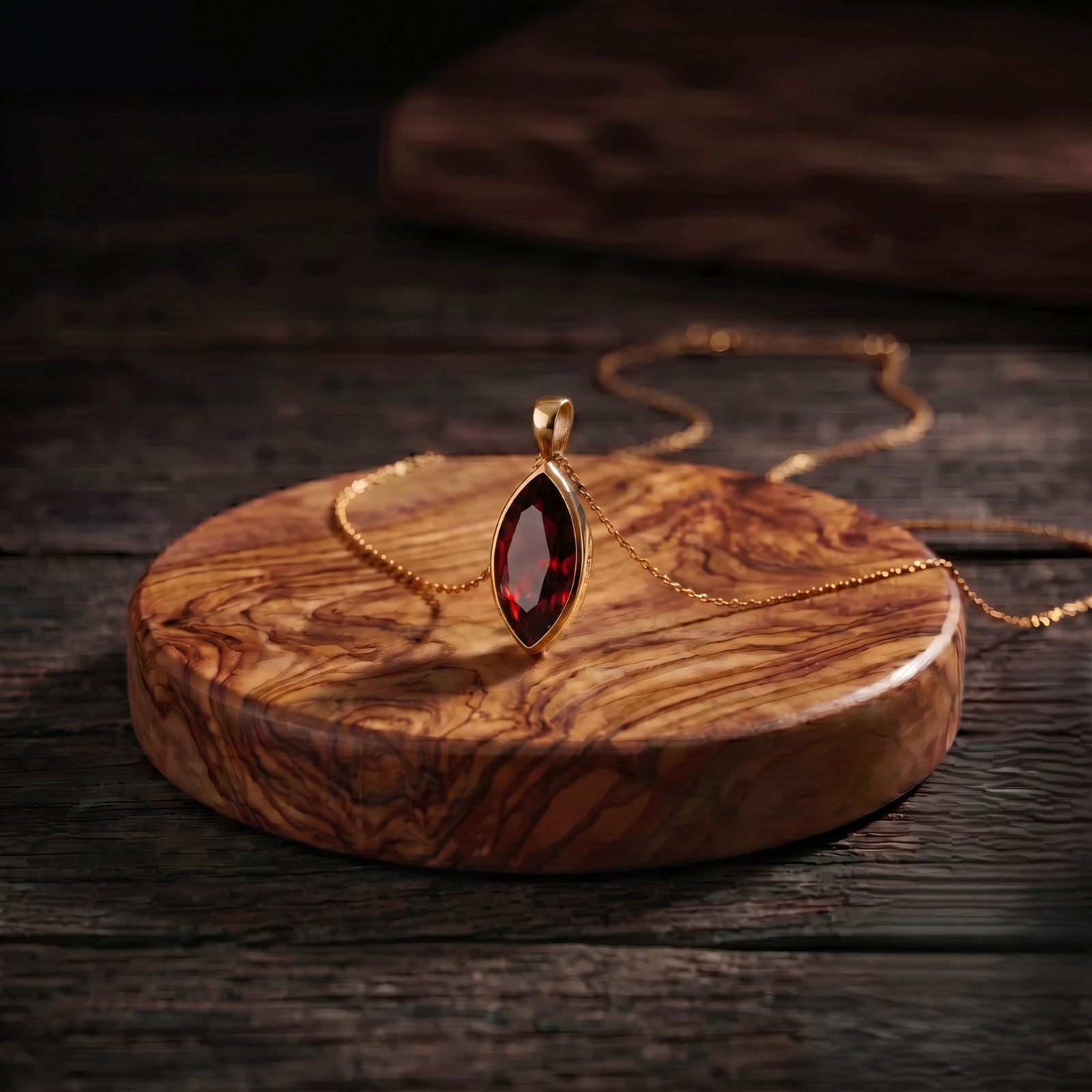 14k Gold Filled Red Garnet Pendant for Women Minimalist Birthstone Jewelry Gift
