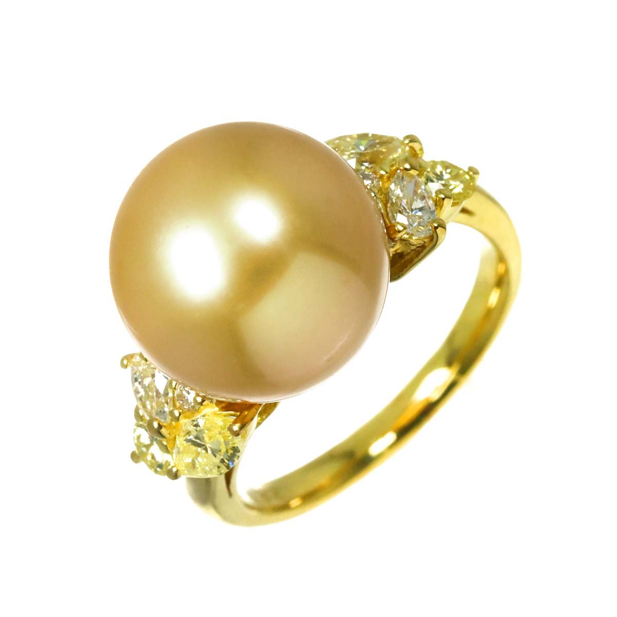South Sea pearl 12.7mm Diamond 0.82ct Ring 18K K18 YG 750 5.75-6(US) 90333493