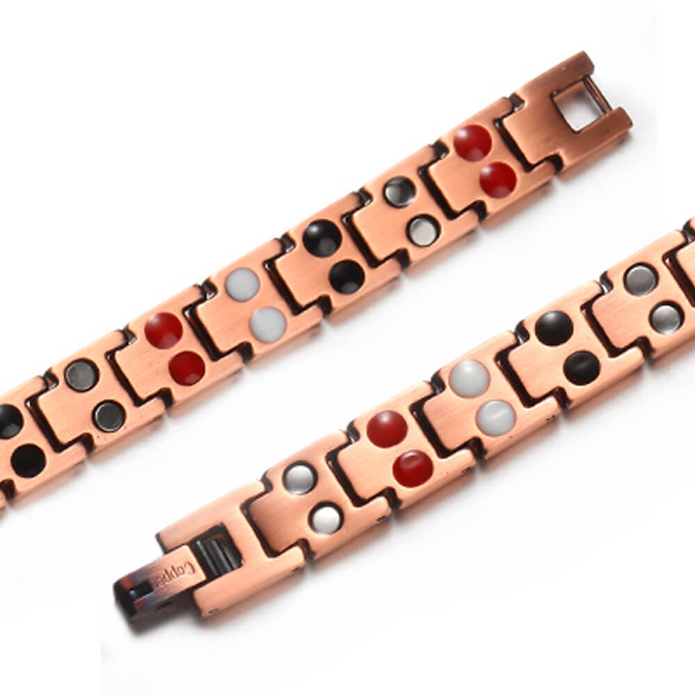 Easter gift Solid Copper Magnetic Bracelet 4 Elements Balance Energy Power Joy