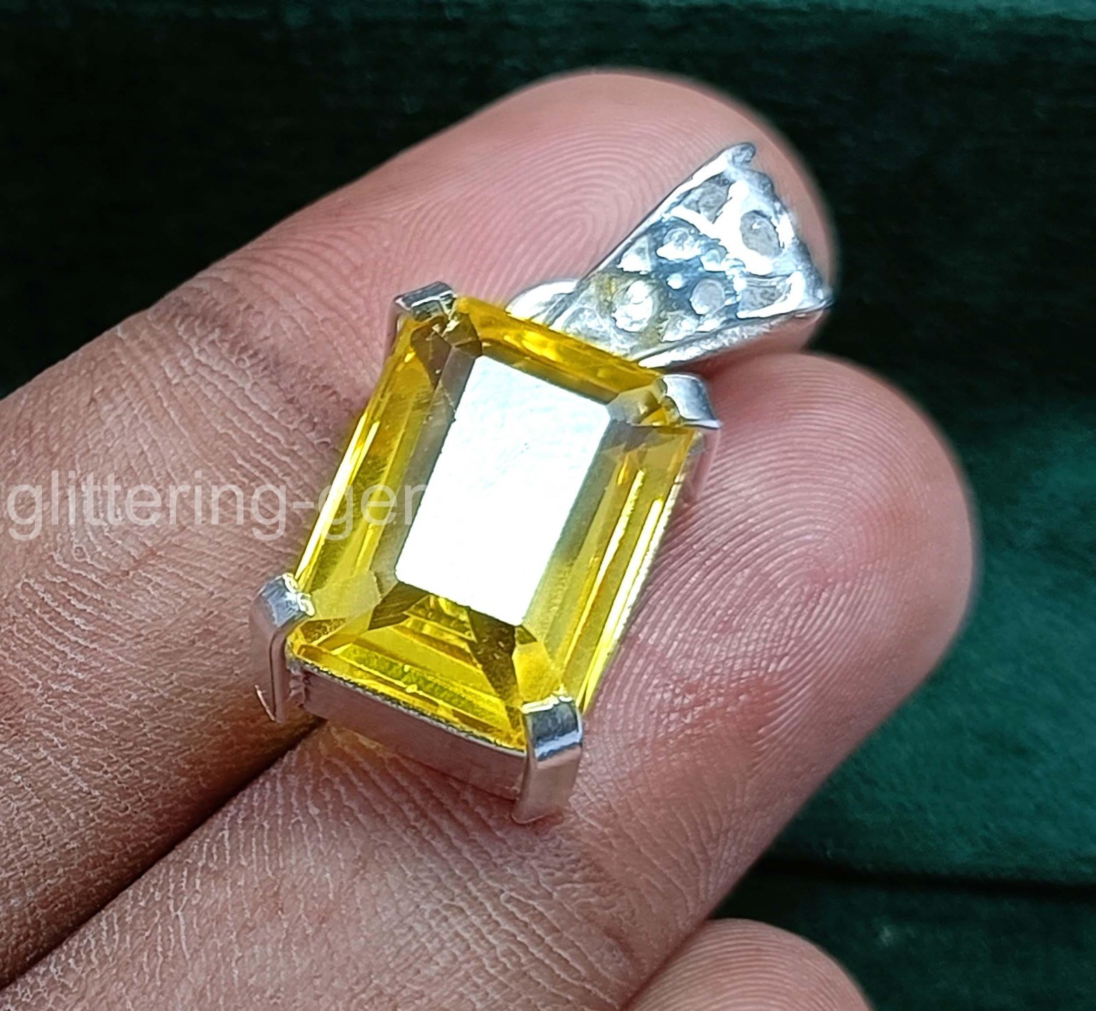 IGL Certified 25.0 Ct Natural Sapphire 925 Silver Pendant Loose Gemstone 5JOU