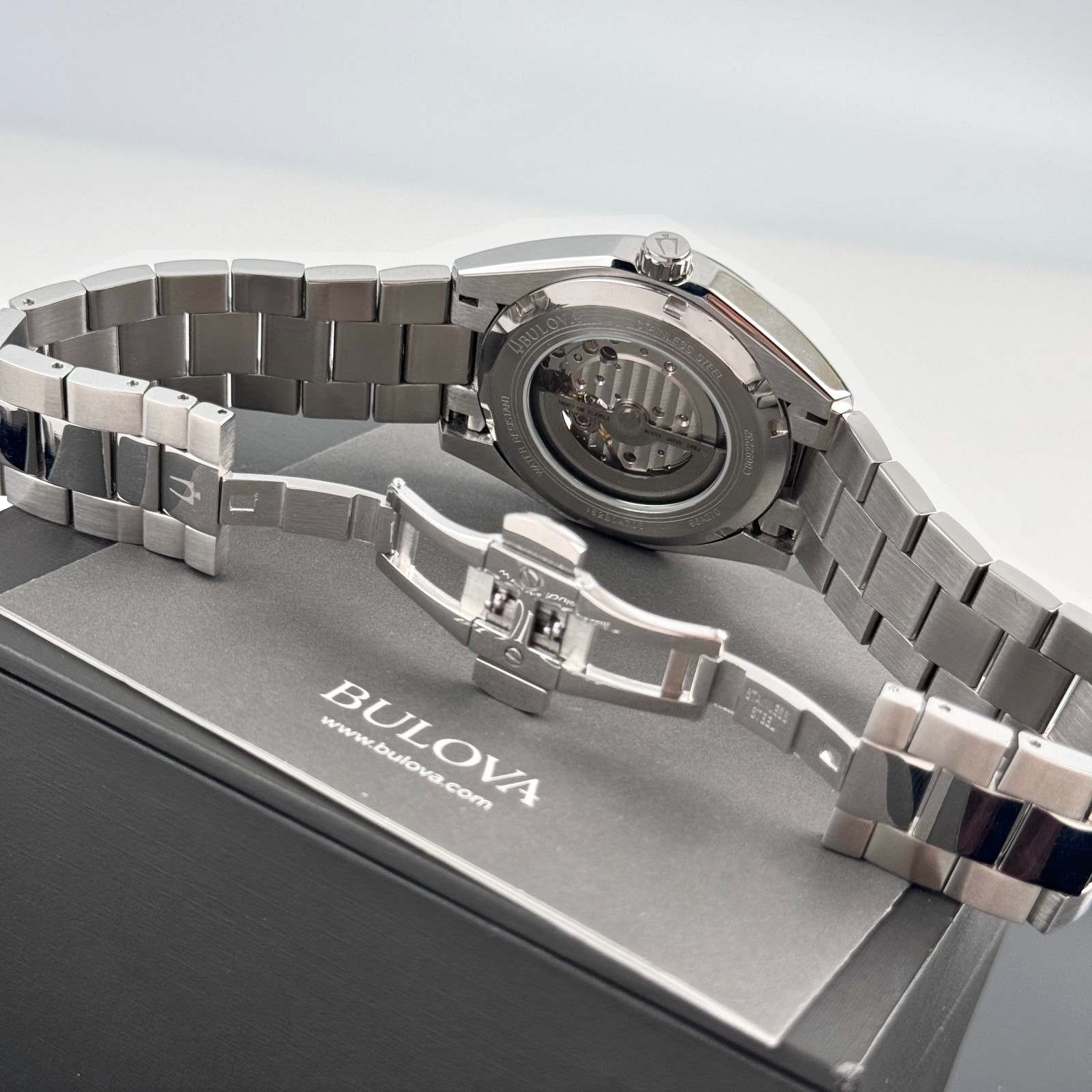 Bulova Classic Surveyor 96A270 Black Dial Automatic Stainless Steel Men’s Watch
