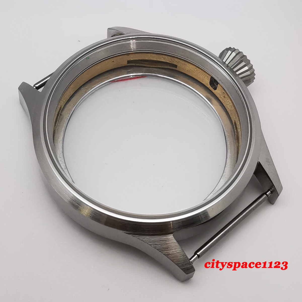 43mm CORGEUT Brushed watch case sapphire glass fit st3600,eta 6497,6498 movement