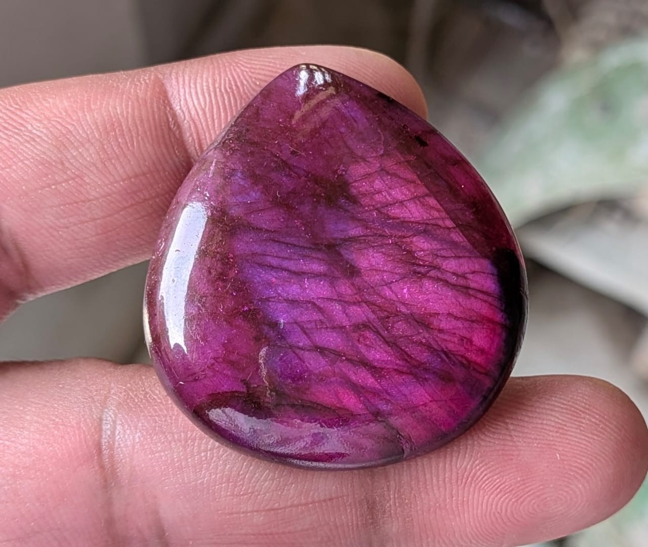 Purple Labradorite Pear Shape Cabochon, Loose Gemstone For Wire Wrapped Jewelry