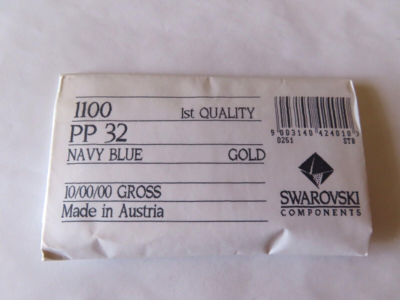 Full pack 1440 Swarovski Rhinestones 32pp Navy Blue/foiled. #1100