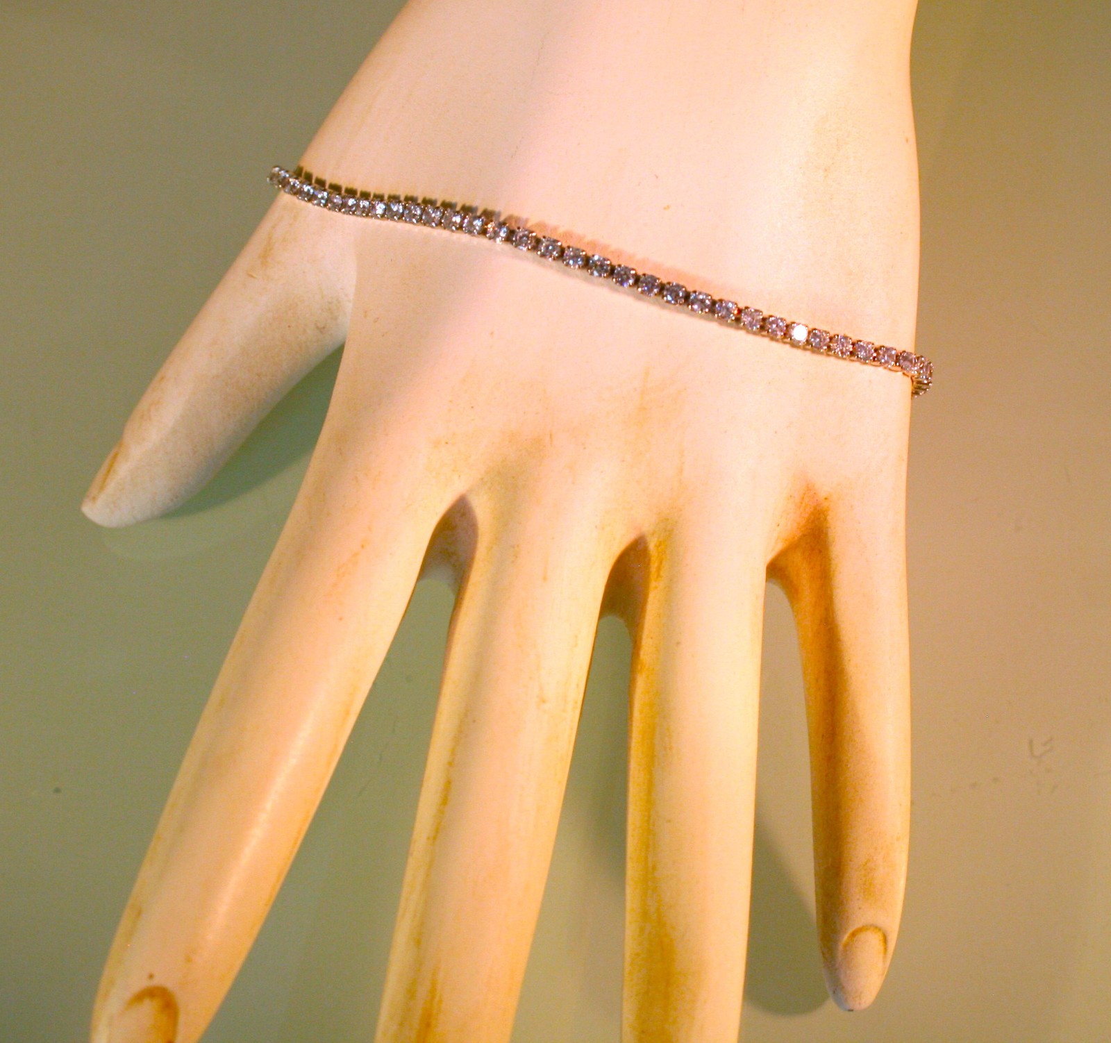 Adornia Slider Tennis Bracelet cubic zirconia rhodium plated brass 6-10″