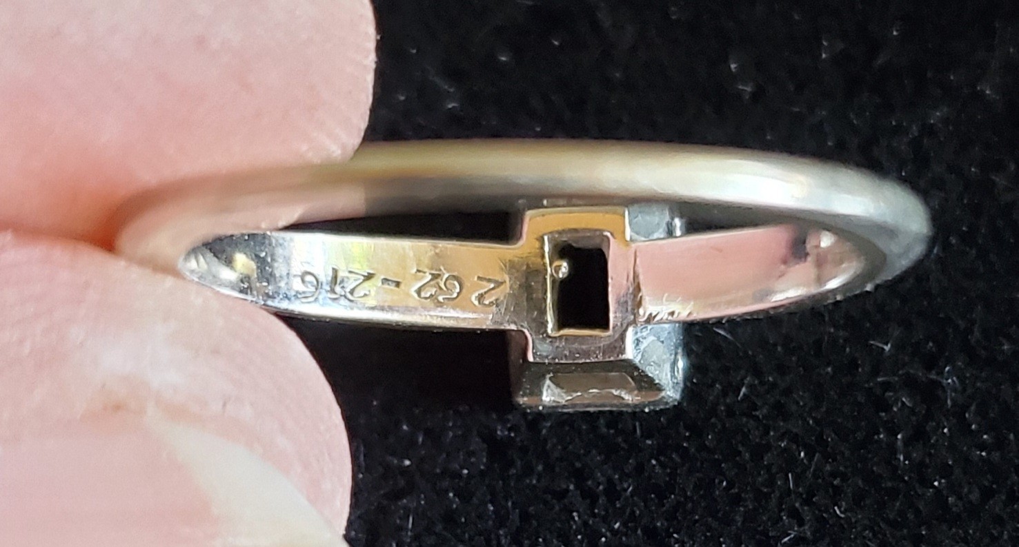 Vintage 18K White Gold Ring Lot Bands Empty Settings 4.27g Emerald Cut Signed AJ