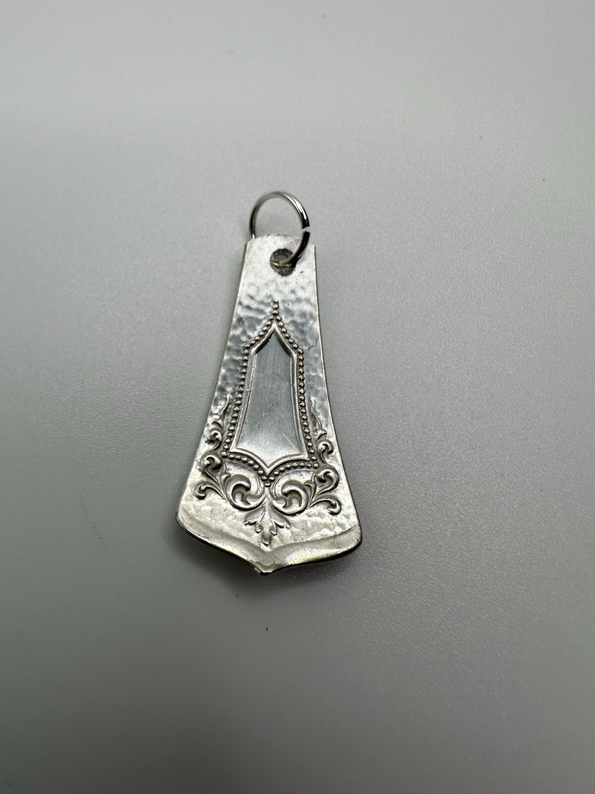 Vintage Silverplate Ornate Necklace Pendant 3.6cm P5