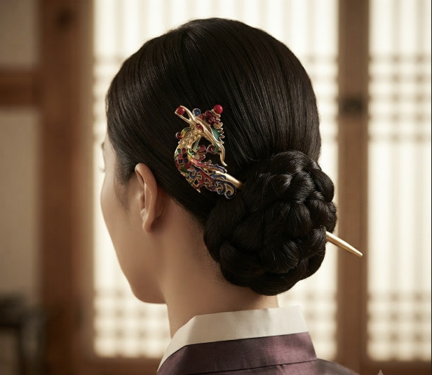 Korean Traditional Hair Stick Gold Dragon Design Elegant Hanbok Hair Accessory’