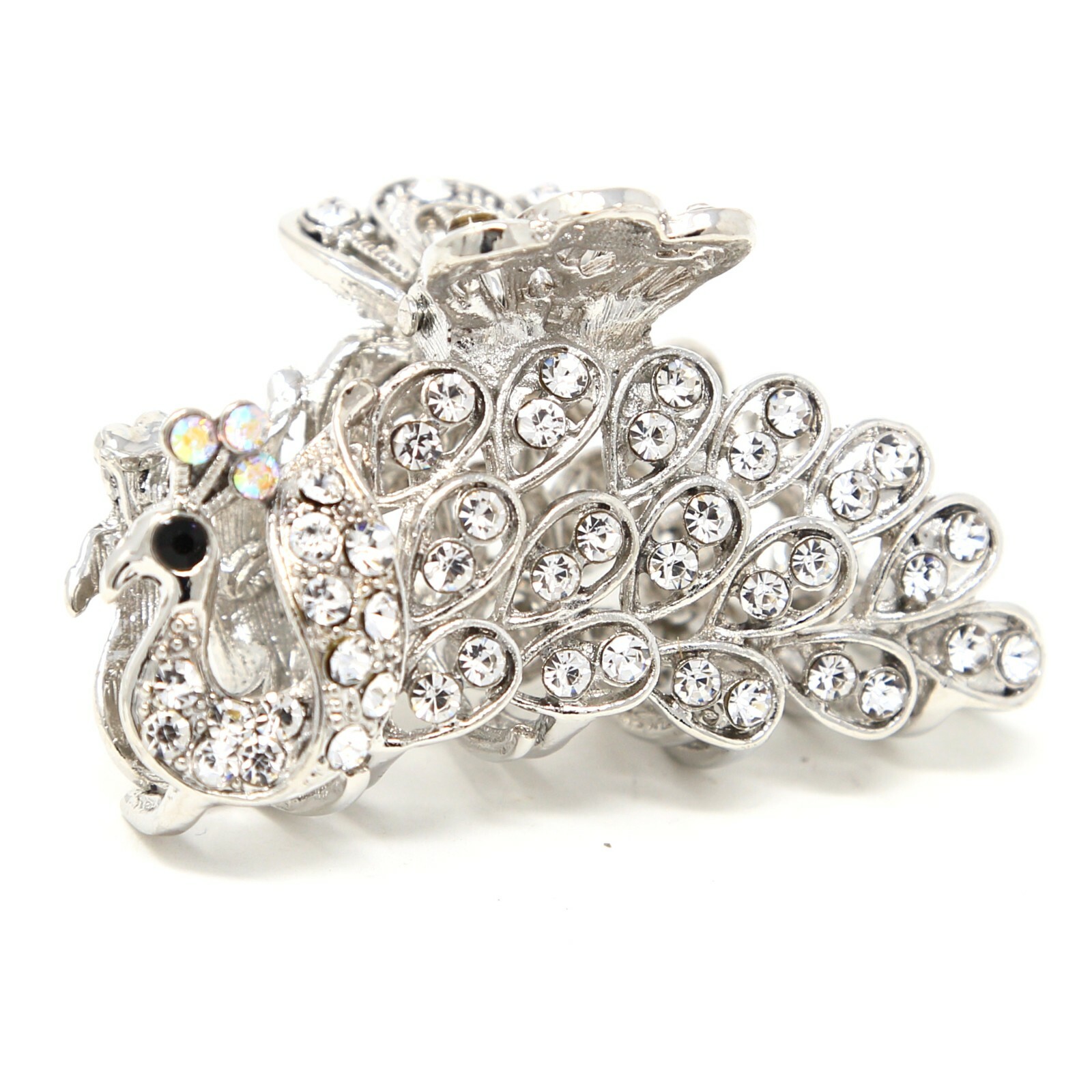 New White/Black/colorful Crystal High Quality Metal peacock hair claws clips
