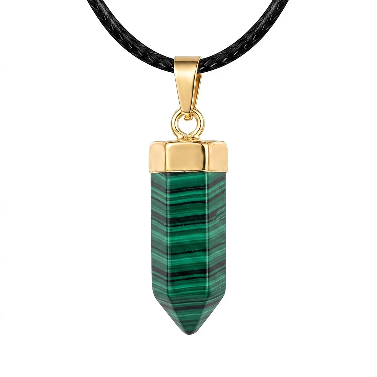 6PCS Crystal Hexagonal Point Stone Pendant Necklace for Women Healing Chakra