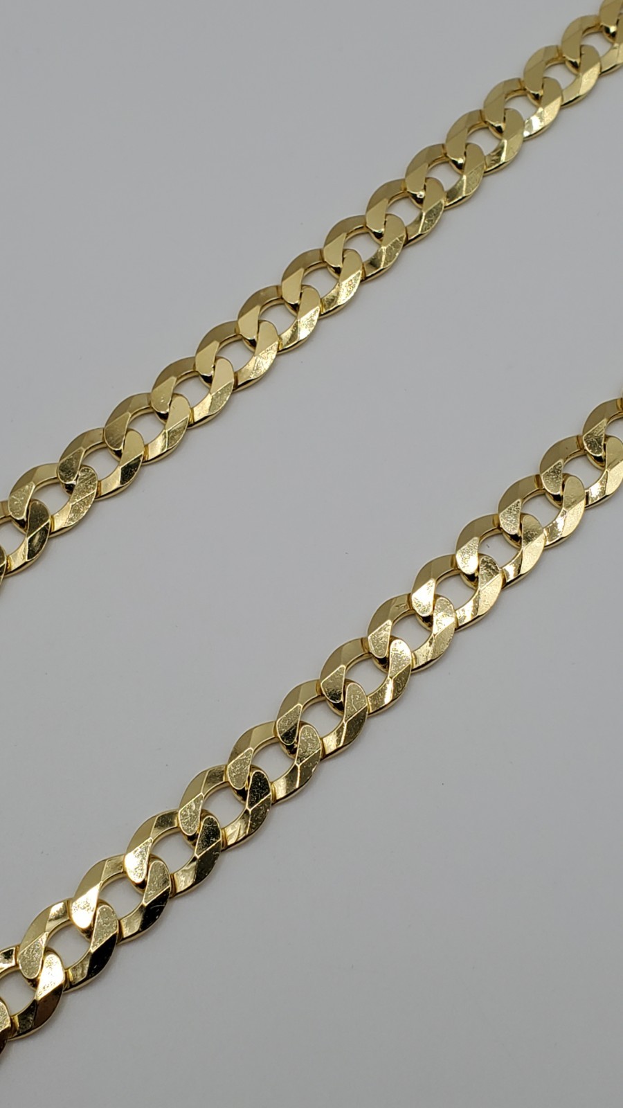 14K Gold Vermeil 925 Sterling Silver Open Curb Chain 10.9mm 24″ Men Italy, NEW