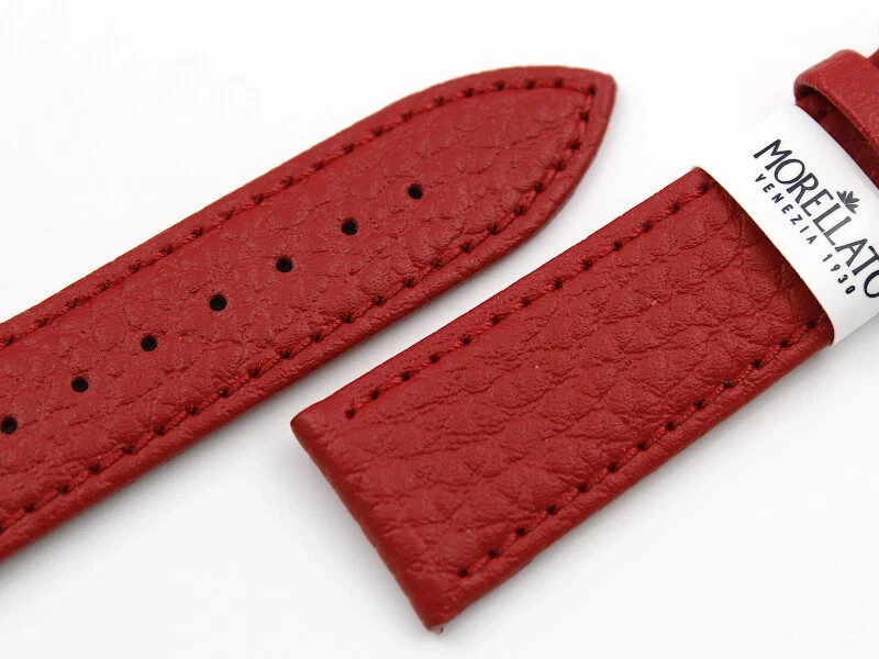 Morellato Genuine Red Leather Strap Made Italy Various Sizes Steel Buckle Top