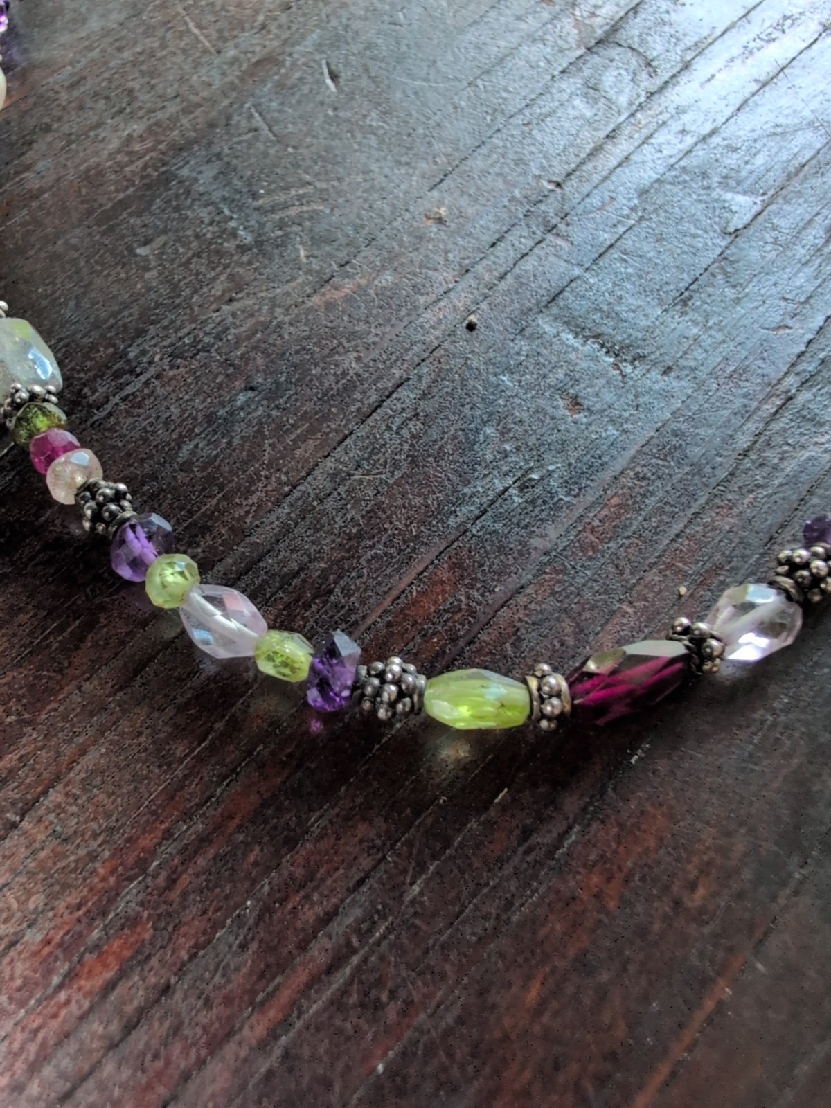 Multicolored Beaded .925 Silver Clasp 18.5″in