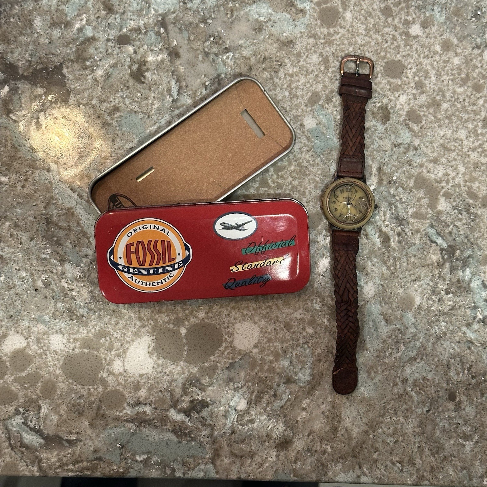Fossil ‘Floating Gears’ Vintage Liquid Watch With Original Tin