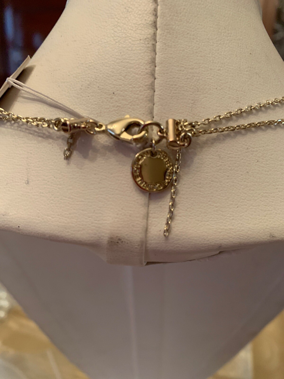 NWT French Connection GoldTone Multi-Layer Geometric Bar Half Moon Necklace T105