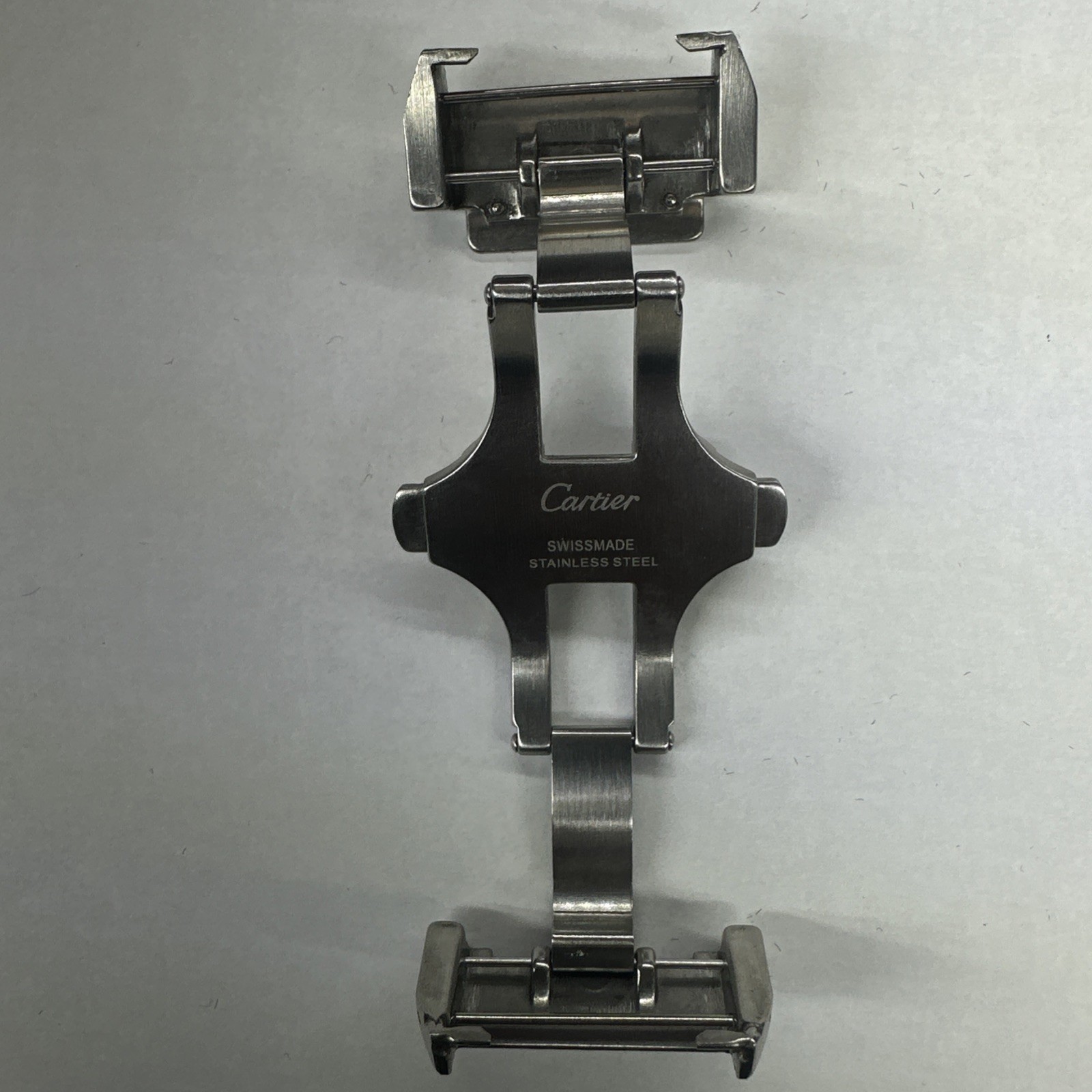 Cartier 18mm Steel Deployment Deployant Clasp For No Holes / Fold Over Strap