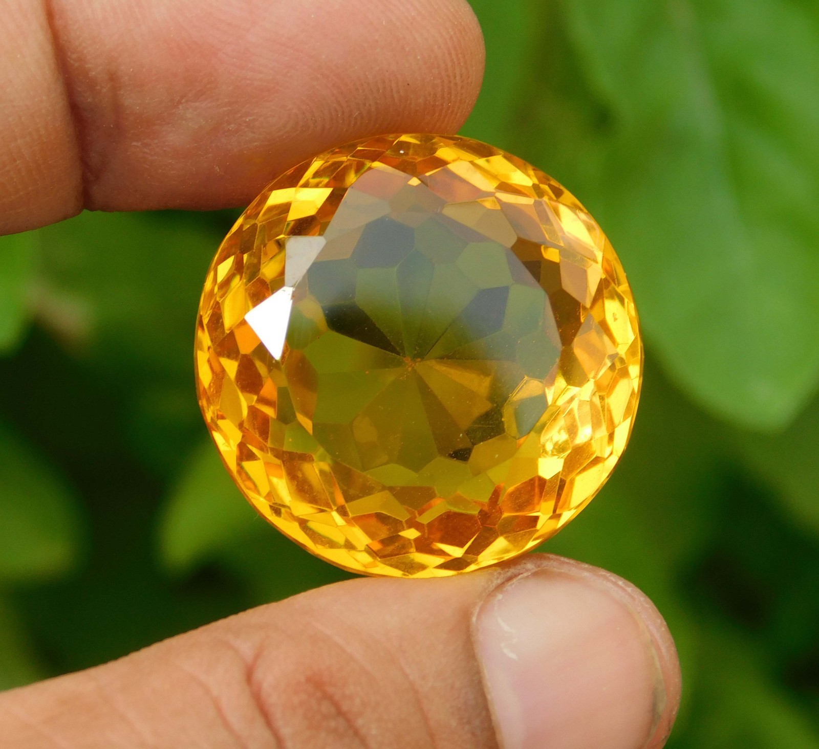 Certified 85.15Ct Natural Brazilian Round Cut Yellow Citrine Loose Gemstone