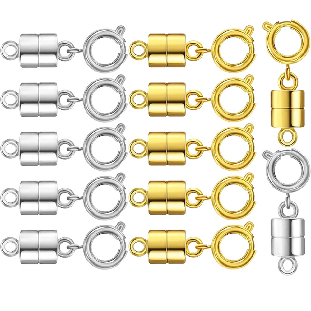 12/24Pcs Cylindrical Magnetic Clasps &Closures DIY Bracelet Necklace Jewelry UK
