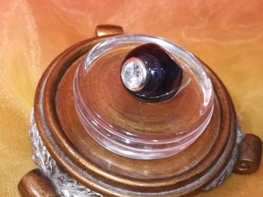NEW Large Purple Cabochon Ring 23.7 gr. 925 Sterling Silver Size 9 – 9.5 in Box