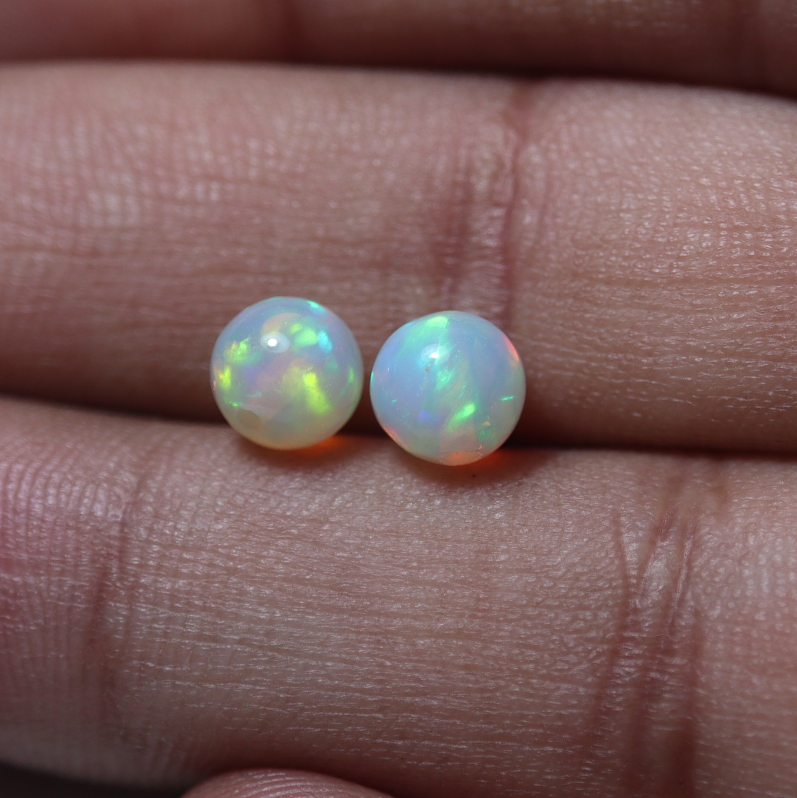 6.2MM Natural AAA Ethiopian Opal Drilled Round Sphere Loose Gemstone for Jewelry