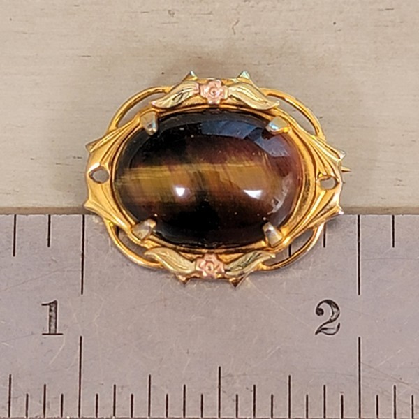 Vintage 12K Gold Filled Tiger Eye Cabochon Brooch – JJJ Jojak Jewelry Inc