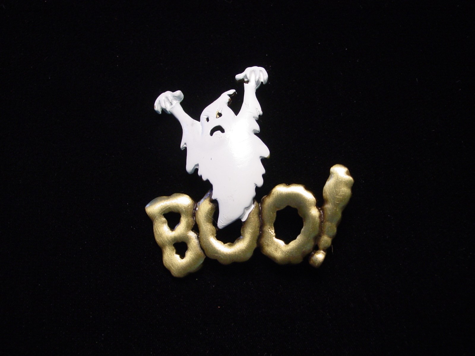 SALE ~ “JJ” Jonette Jewelry Bronze Pewter ‘BOO! said the Ghost’ Pin ~ SALE