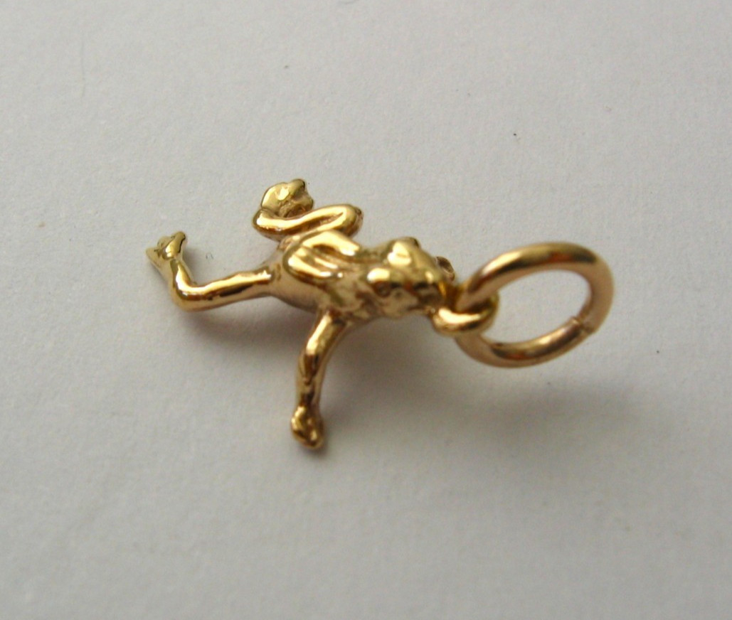 GENUINE SOLID 9ct 9K YELLOW GOLD 3D Frog Animal Charm Pendant