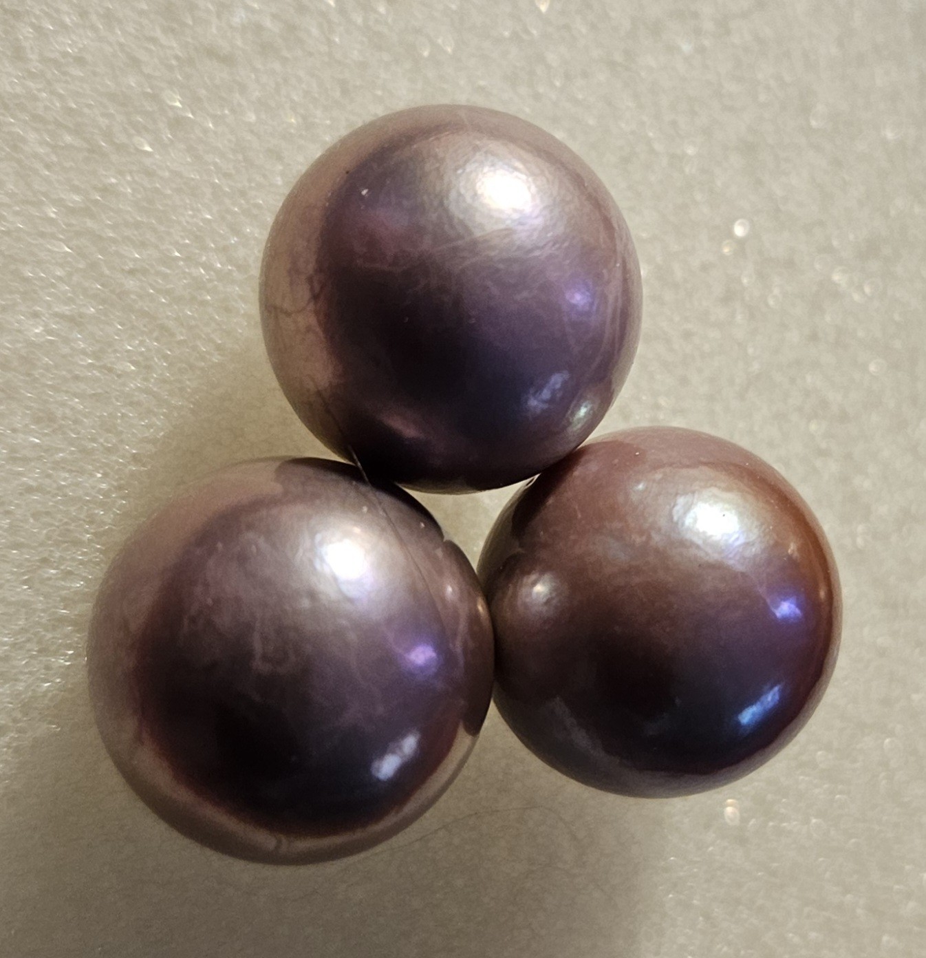 3 DRAGONBALL Natural Freshwater Pearl Light Purple 13.2 13.3 13.4mm Beautiful!!