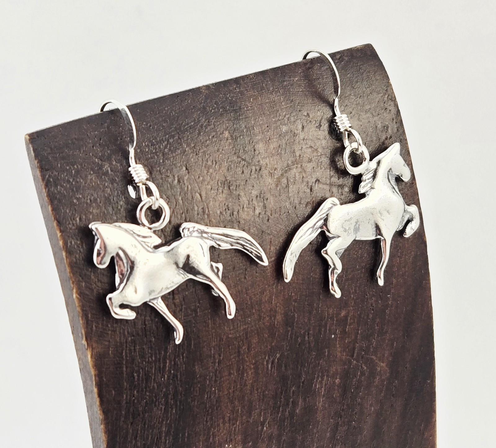 VTG Sterling Silver Prancing Horse Dressage Equestrian Dangle Earrings – 3.0g