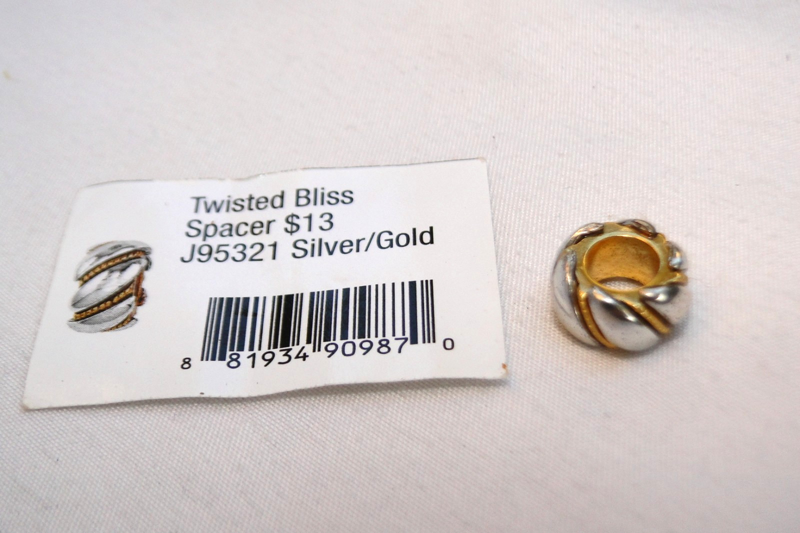 New Brighton Twisted Bliss Two Tone Silver & Gold Spacer Bead