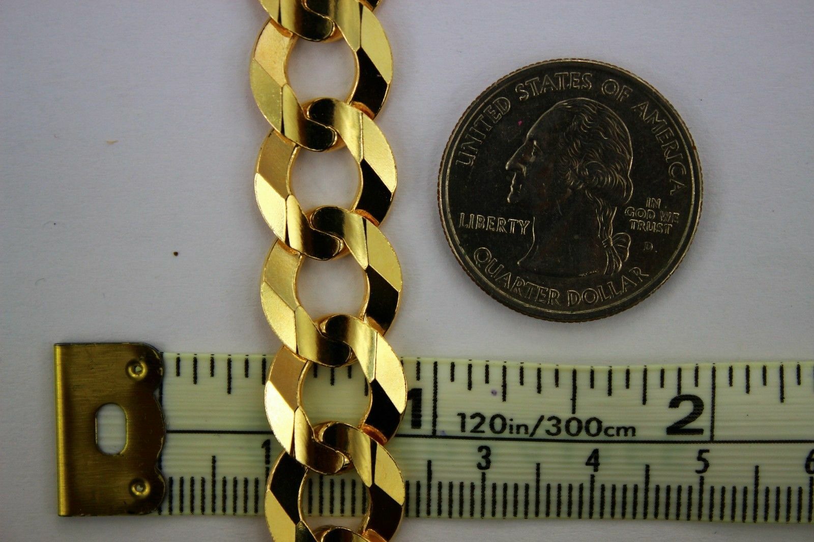 10K Solid Gold Cuban Curb Link Chain Necklace Bracelet Anklet 2mm~13mm 7″~36″