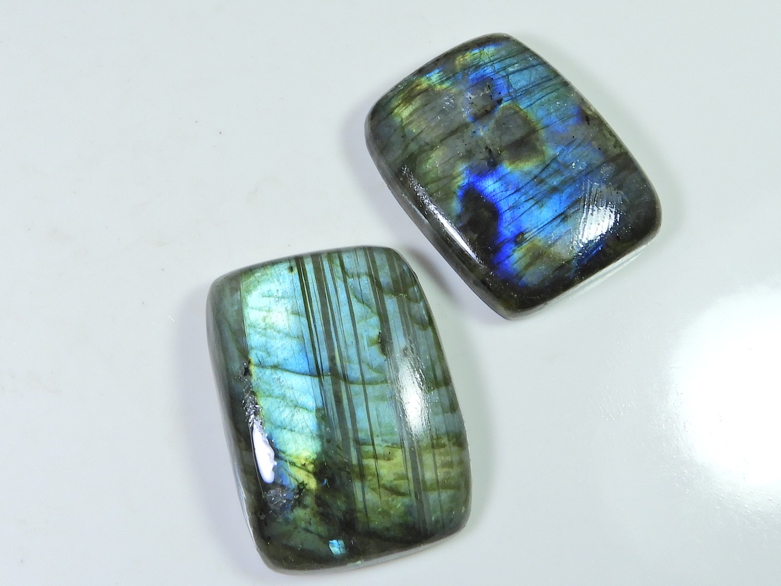 Blue Labradorite Octagon 2Pcs Cabochon Loose Natural Gemstone 32-34MM