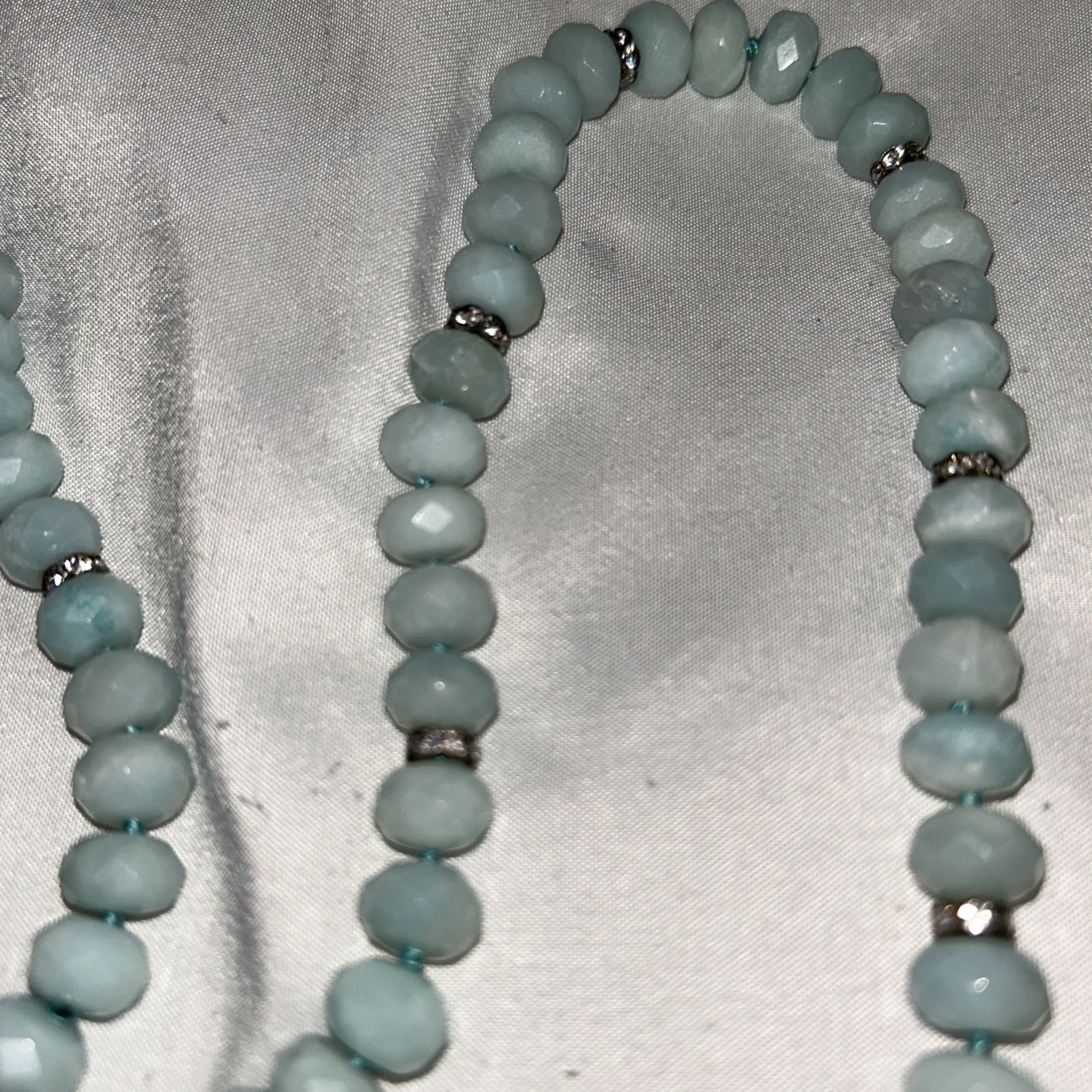 Dillards 14” Amazonite Turquoise Faceted Roundel Beads Necklace