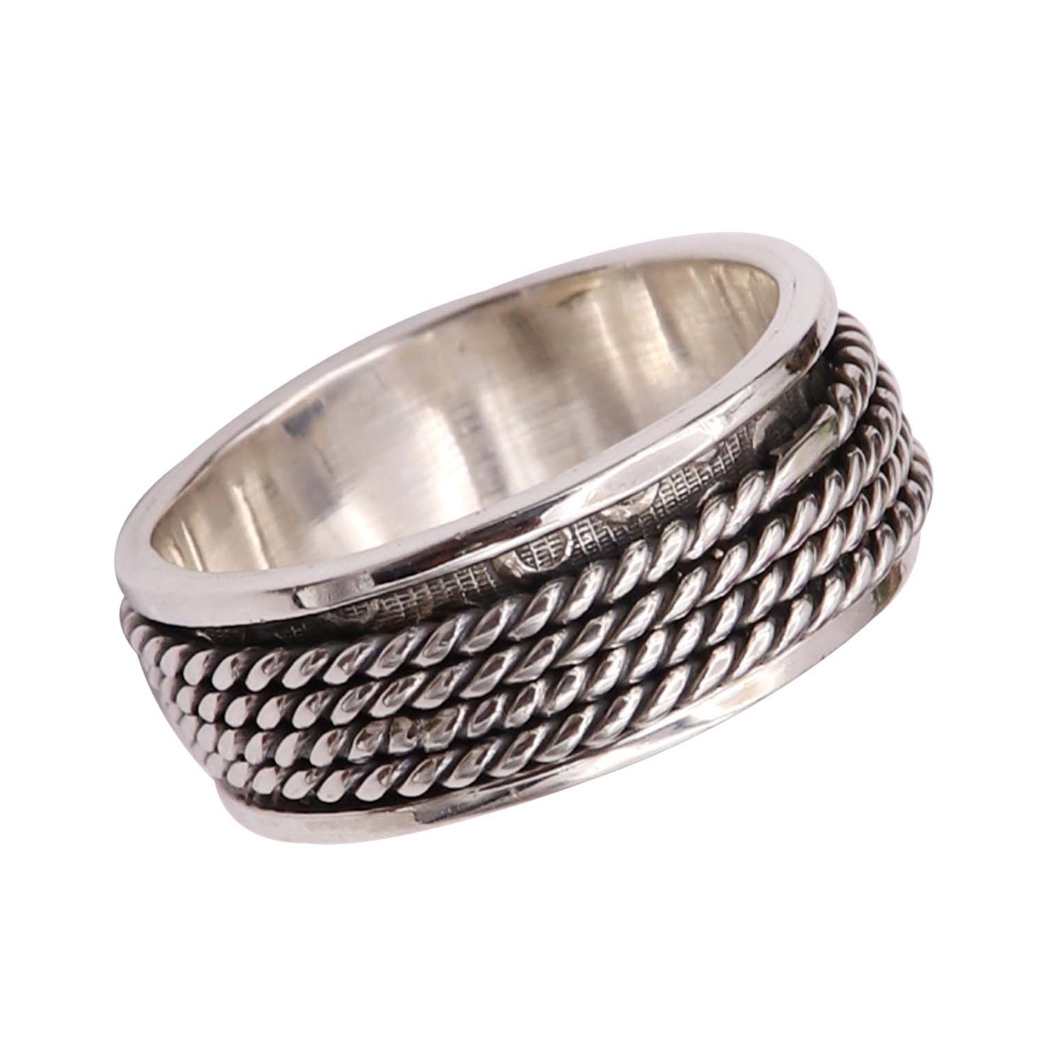 Handmade Spinner Silver 925 Sterling Meditation Ring Gift Women Jewelry JSR-18