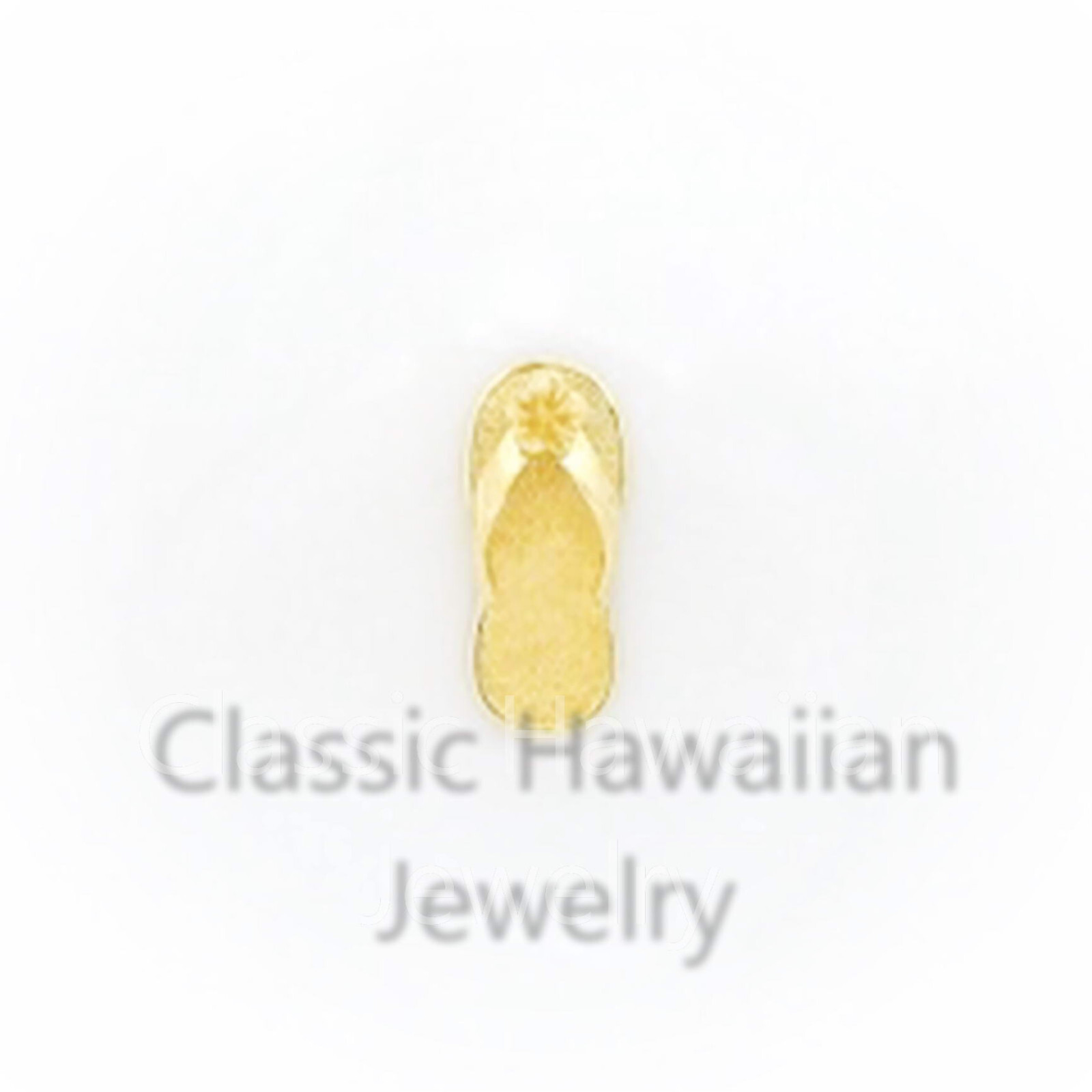 4x10MM Tiny 14K YELLOW GOLD HAWAIIAN Slipper PETITE CHARM PENDANT Flipflop