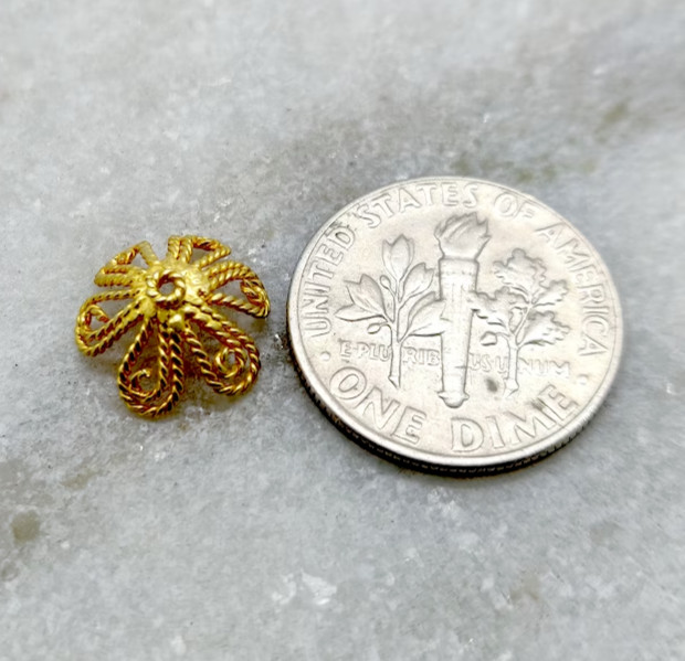 4x10mm 18K gold bead caps, flower shape bead cap Finding Charm Jewelry