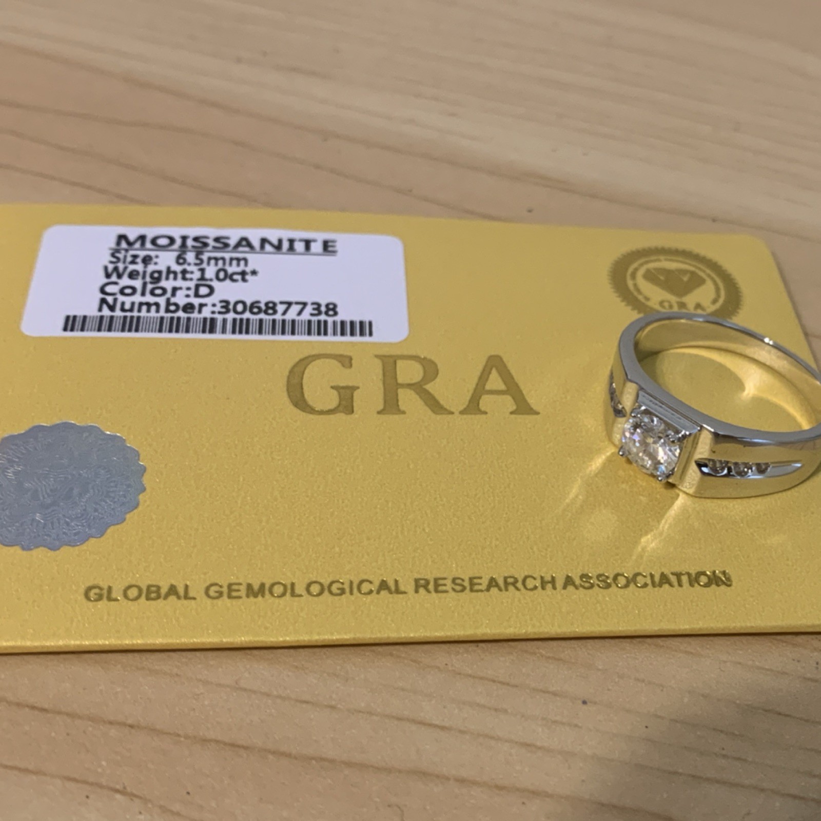 GRA 1.0ct D VVS1 Princess Moissanite White Gold Solitaire Ring 30687738 $110 low