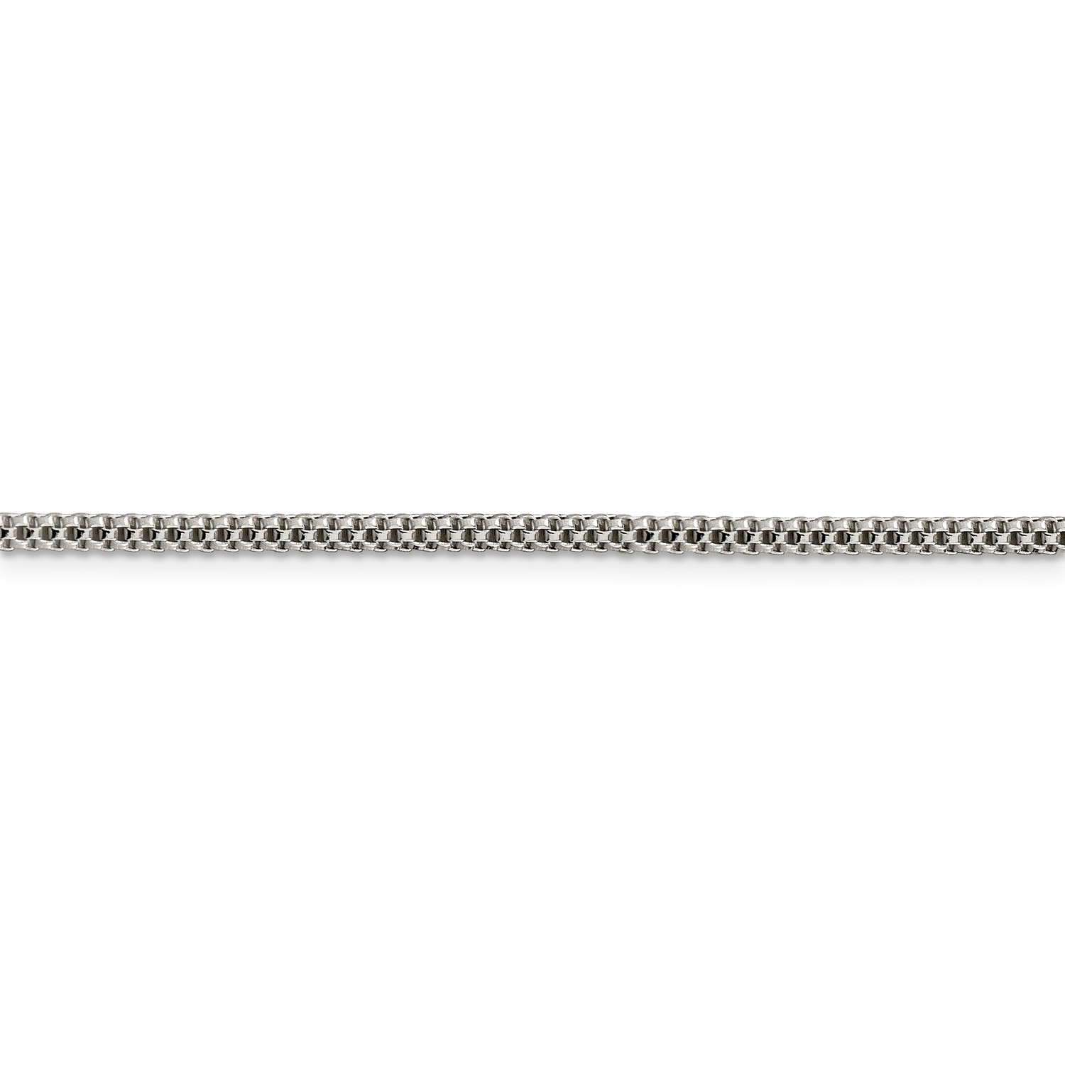 Sterling Silver Solid 2.4mm Plain Corona Link Chain w/ Lobster Clasp 16″ – 24″