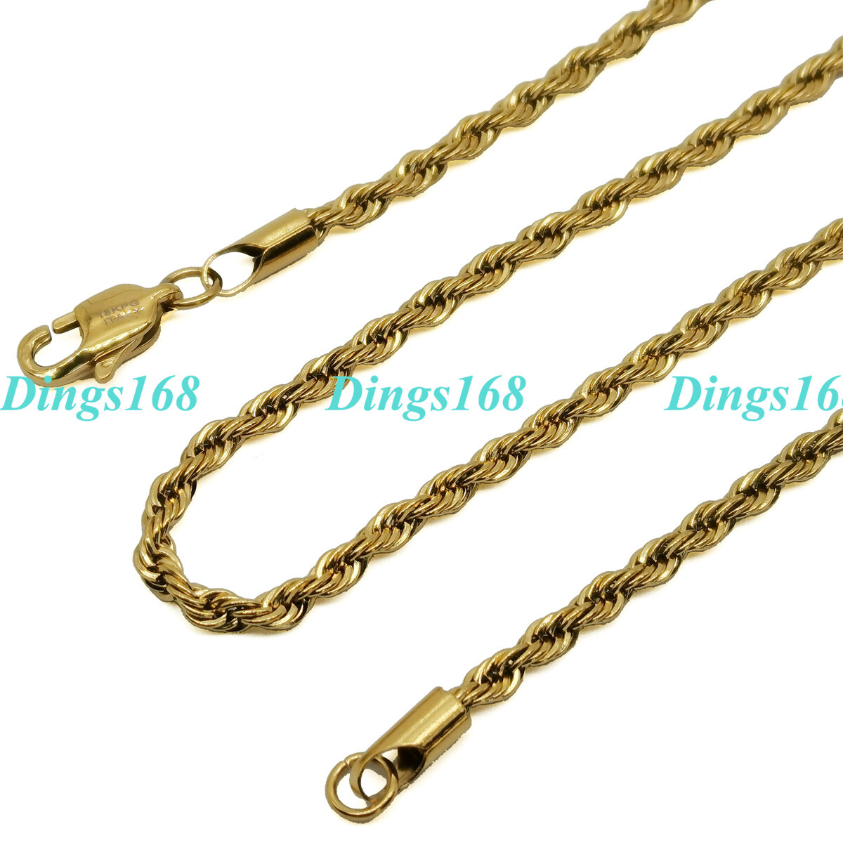 18K Gold Filled Classic Italian 16/18/20/22/24/26/28-32 Inch Rope Chain Necklace