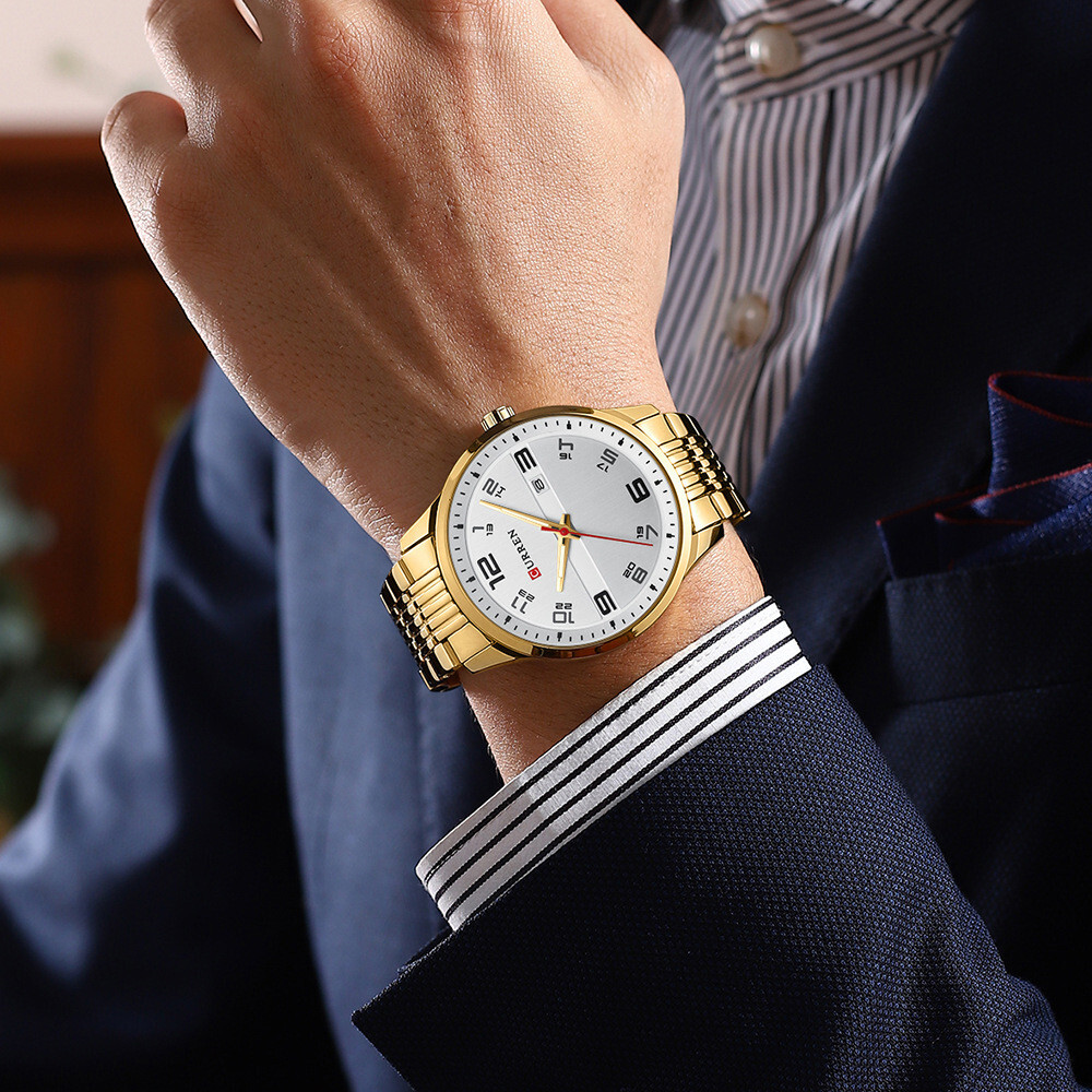 CURREN Men Quartz Watches Steel Watch Luminous Casual Business Male Wristwatch