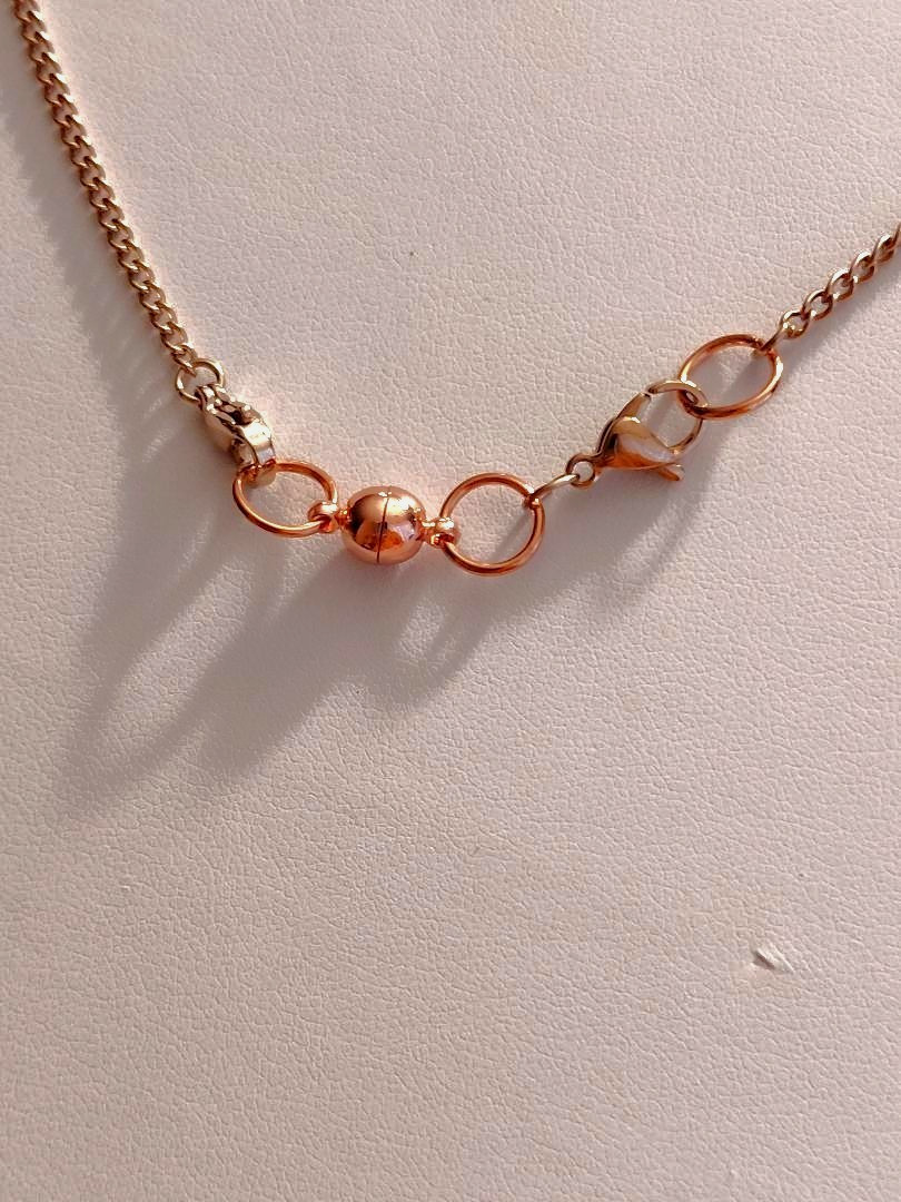 Opal Pendant Royal Blue Resin Opal On 18-Karat Rose Gold-Plated Stainless-Steel