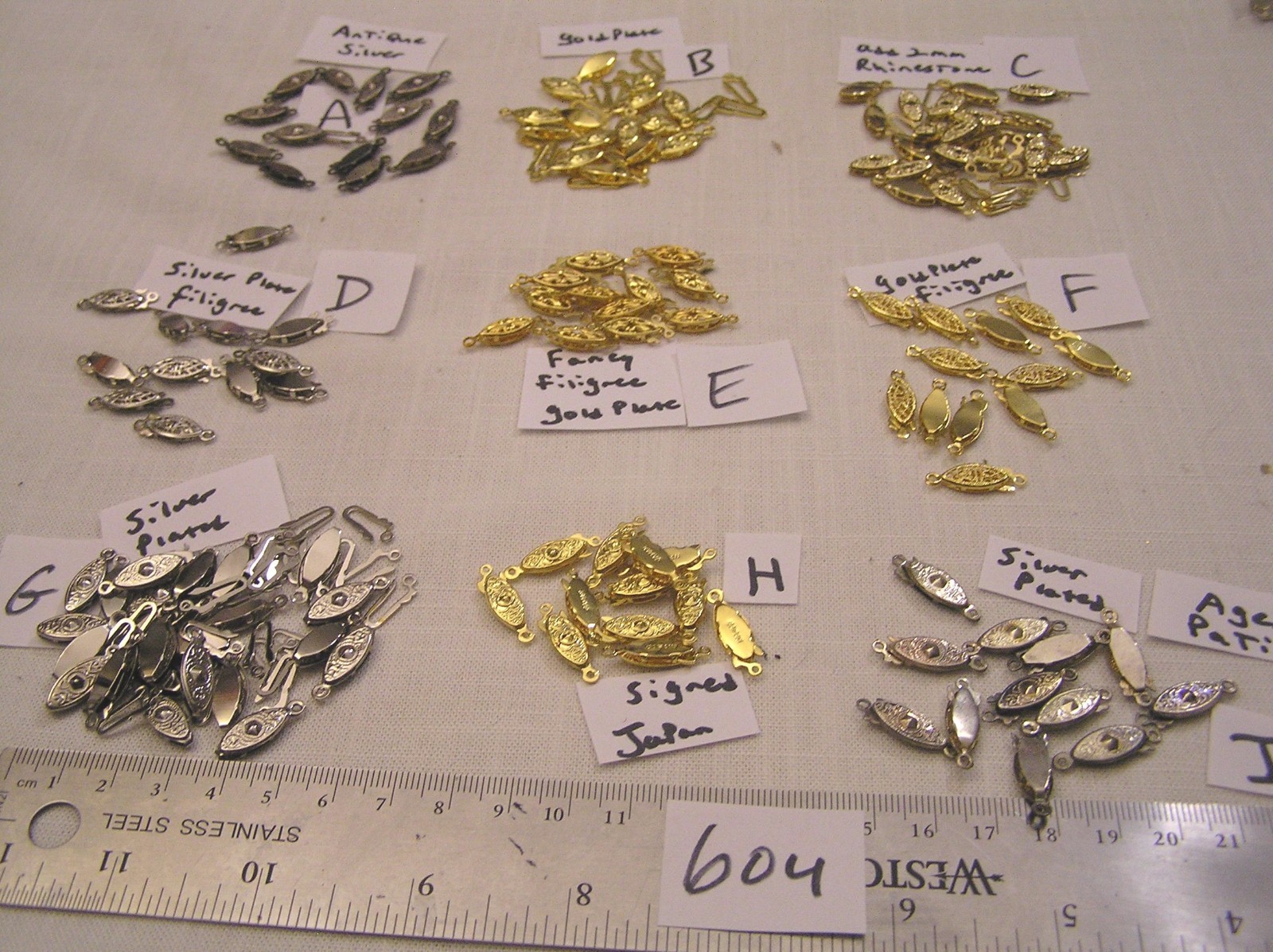 Vtg 1 Strand Necklace Clasp Lot w Clicker Inserts Jewelry Findings Repair Crafts